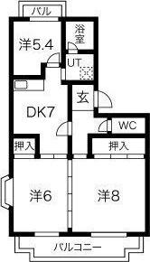エクレール城並(3DK/5階)の間取り写真