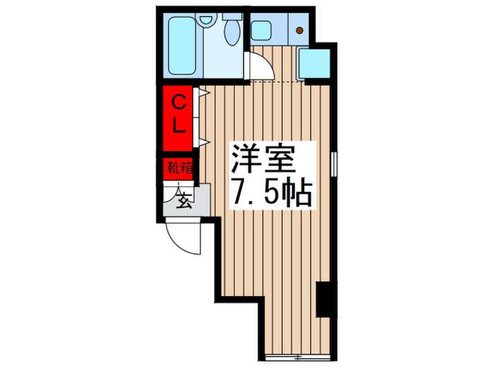 ブライト市川(ワンルーム/1階)の間取り写真