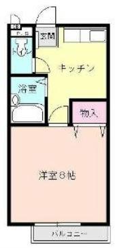 サンラインN(1K/1階)の間取り写真