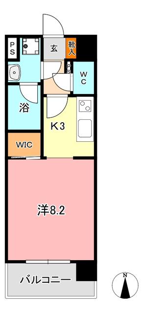 セントラルアヴェニュー下石井(ワンルーム/2階)の間取り写真
