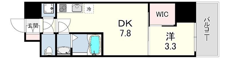 セレニテ神戸駅前アリエ(1DK/12階)の間取り写真