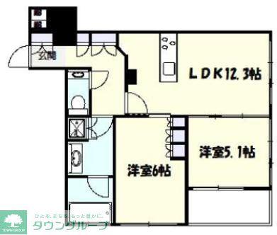 TーPUENTE(2LDK/8階)の間取り写真