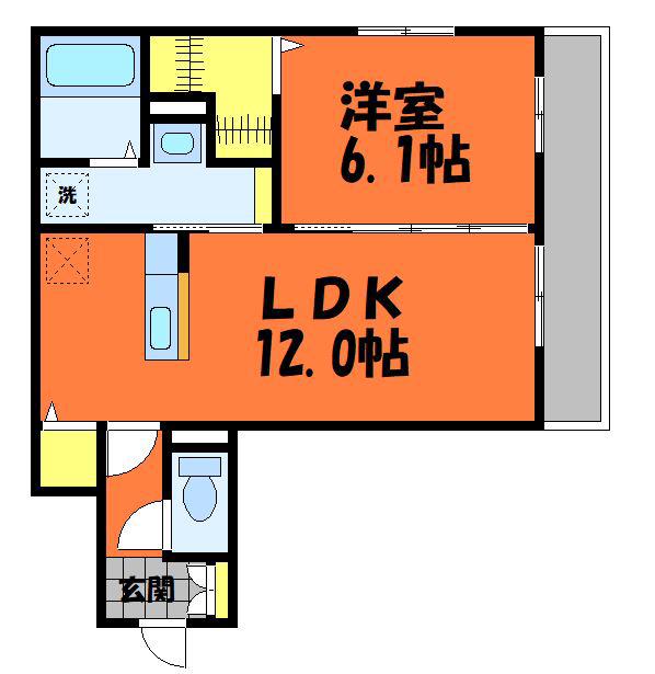 ブルーミア(1LDK/1階)の間取り写真
