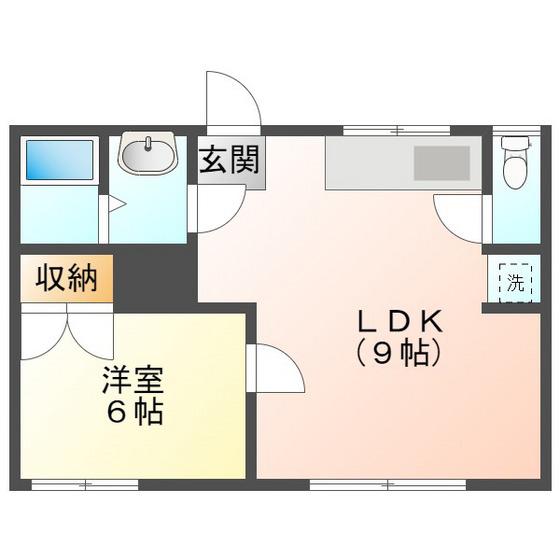 HERMITAGE IV(1LDK/1階)の間取り写真