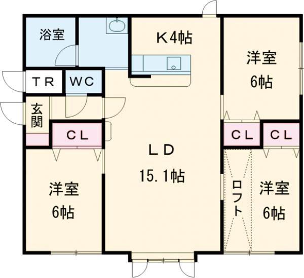 シエルコリーヌ(3LDK/2階)の間取り写真