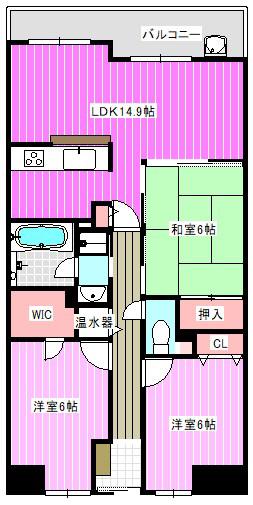 イングス法貴寺(3LDK/5階)の間取り写真