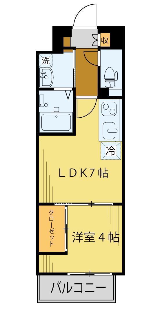 シェルグランデ六丁目(1LDK/8階)の間取り写真