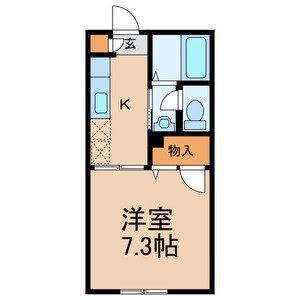モン レーヴ(1K/2階)の間取り写真