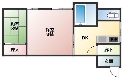 第2信賀コーポ(2DK/2階)の間取り写真