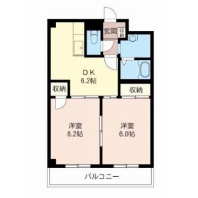 アービス島田C(2DK/2階)の間取り写真