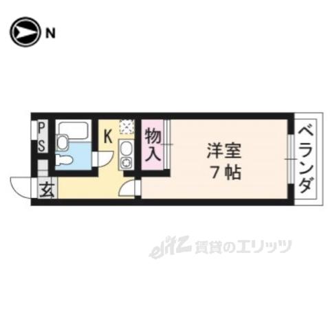 コーポコルムス(1K/4階)の間取り写真