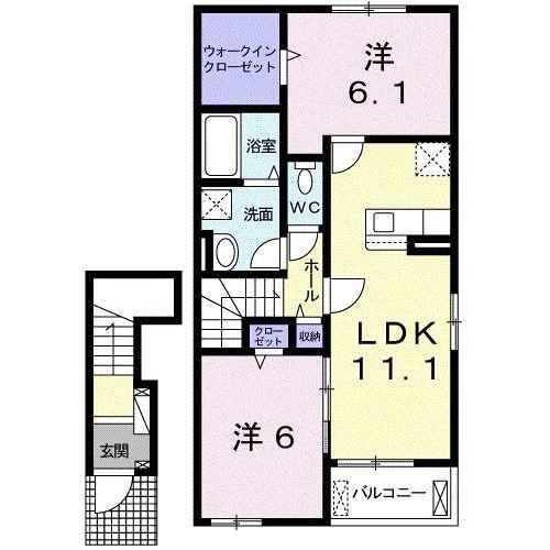スカースデールIII(2LDK/2階)の間取り写真