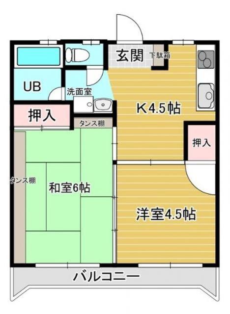 ユートピア小船越(2K/3階)の間取り写真