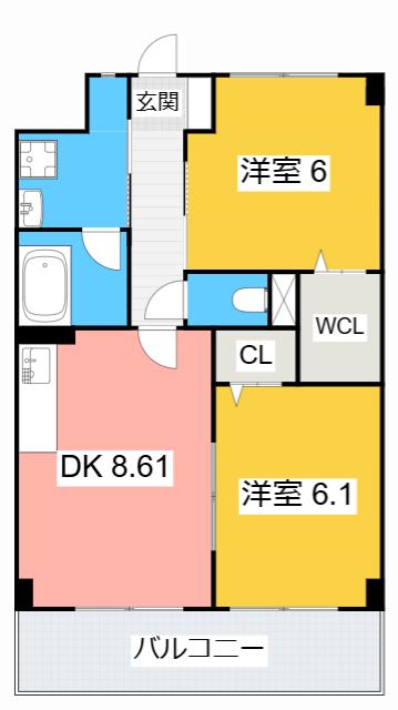 ＪＲ東海道本線 共和駅 徒歩19分 3階建 築23年(2LDK/3階)の間取り写真