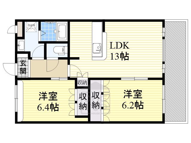 ルモンドセントレ(2LDK/2階)の間取り写真