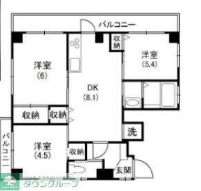 神谷ビル(3DK/4階)の間取り写真