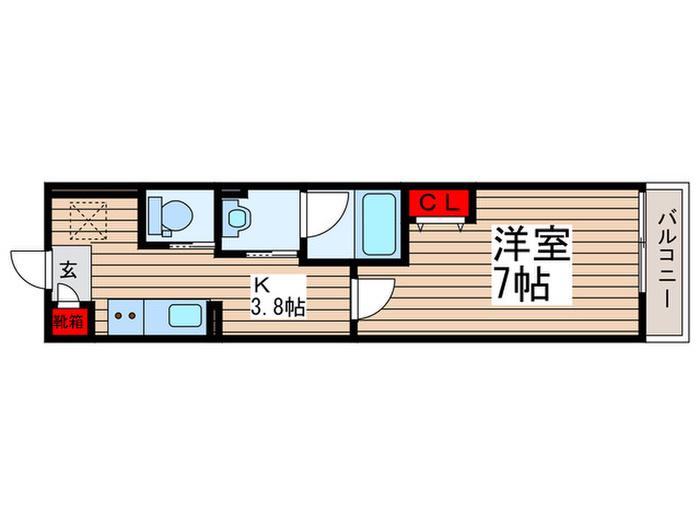 ジェイステージ船堀(1K/4階)の間取り写真