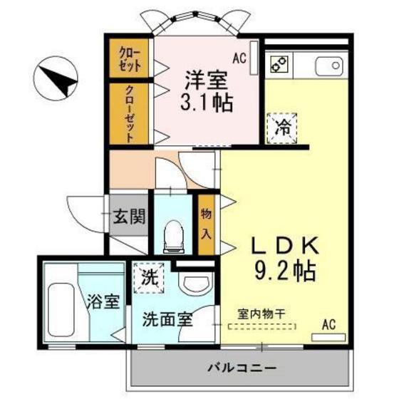 アイリスハイツ(1LDK/3階)の間取り写真
