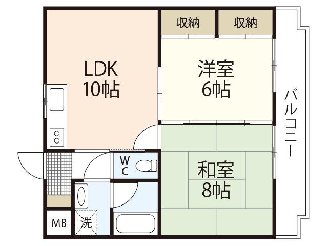 ヴェナール(2LDK/2階)の間取り写真