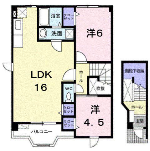 サンハイムC(2LDK/2階)の間取り写真