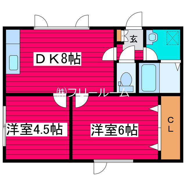 シャルム福住(2LDK/2階)の間取り写真