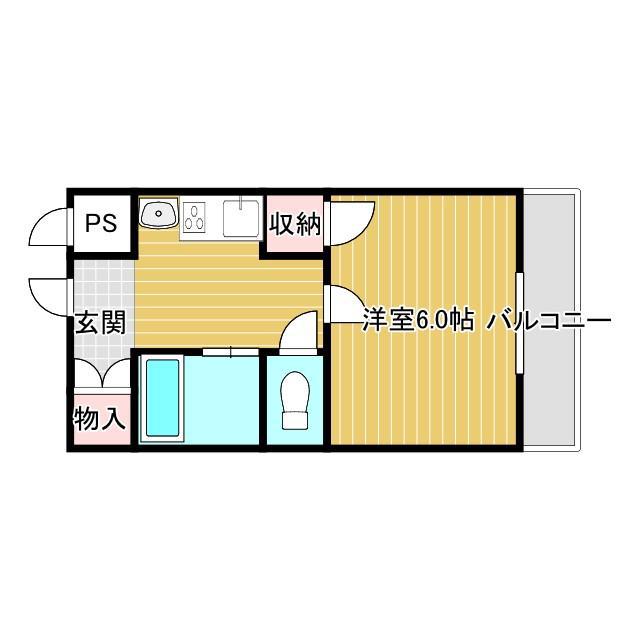 コスモセブン(1K/1階)の間取り写真