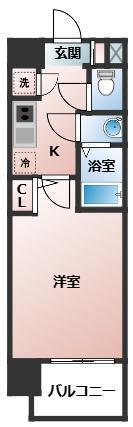 レジュールアッシュ福島キューズ(1K/8階)の間取り写真