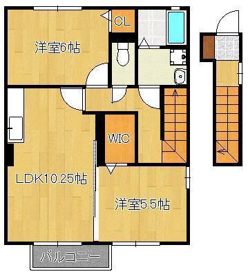 メゾンVIEW(2LDK/2階)の間取り写真
