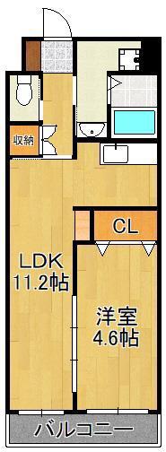 シグナス(1LDK/11階)の間取り写真