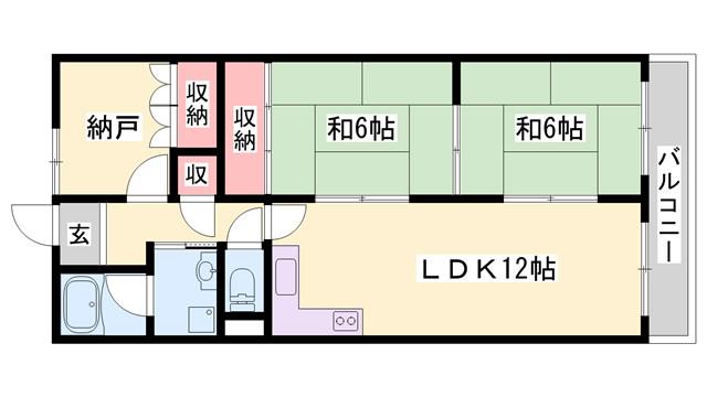 アーバンコート大町(2SLDK/2階)の間取り写真