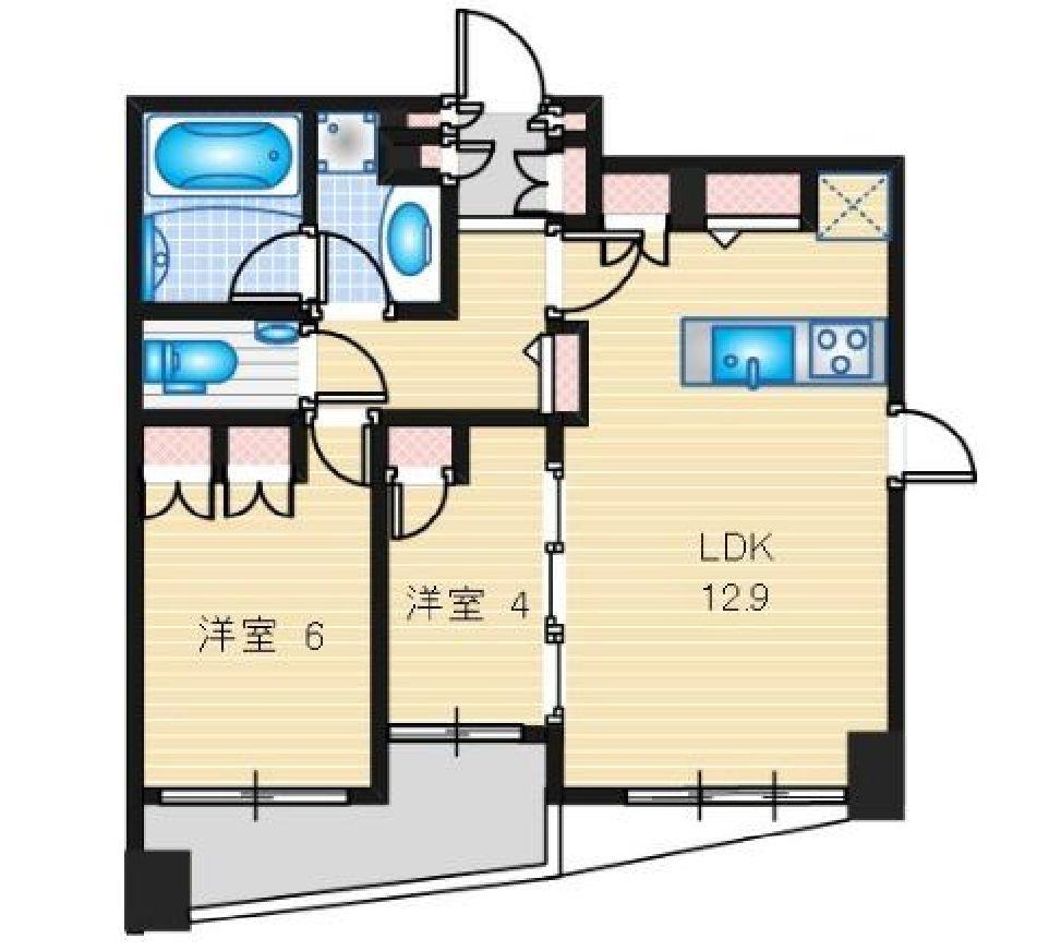 BRILLIA THE RESIDENCE TOKYO YAESU(2LDK/5階)の間取り写真