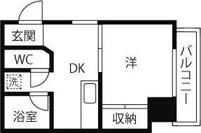 湊川パークサイド(1DK/2階)の間取り写真
