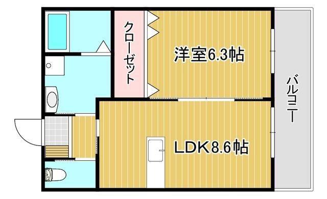 リード真鶴(1LDK/4階)の間取り写真