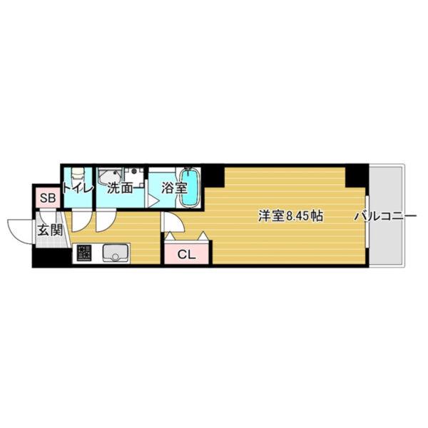グランシティレジデンス京都駅前旧GARNET RESIDENCE(1K/5階)の間取り写真