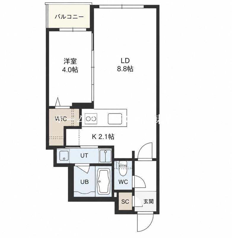 REJOICE元町(1LDK/2階)の間取り写真