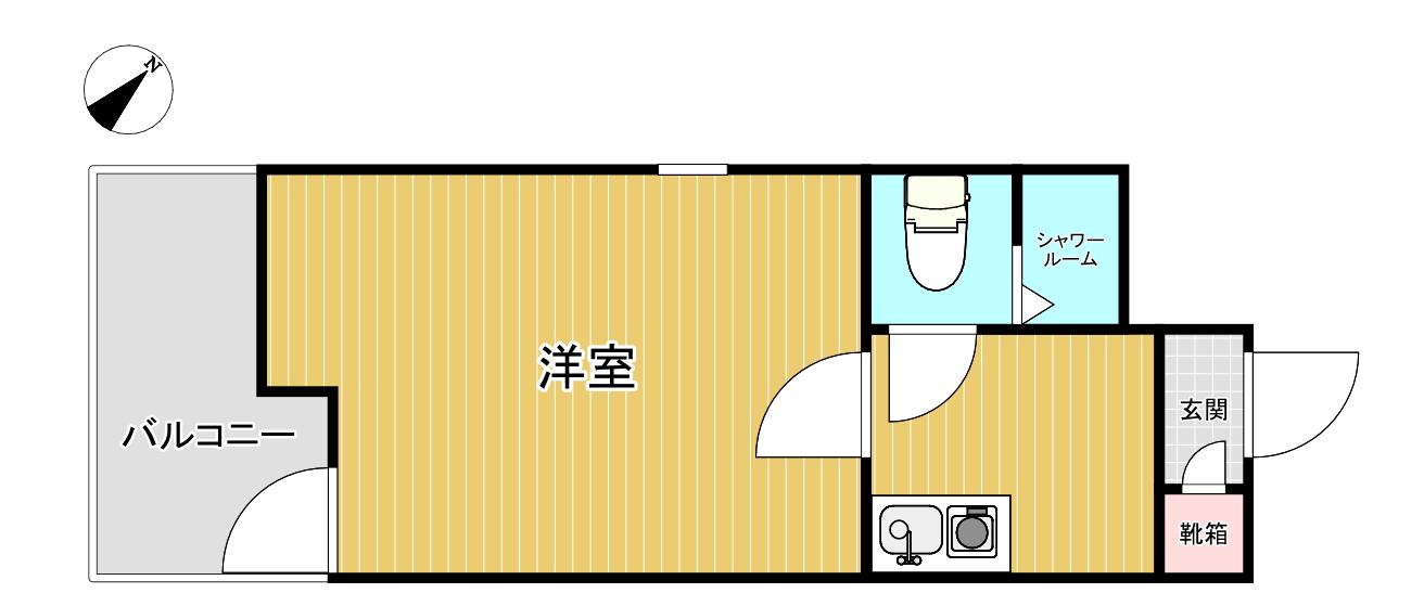 朝日プラザ博多Vターミナルスクエア(1K/6階)の間取り写真