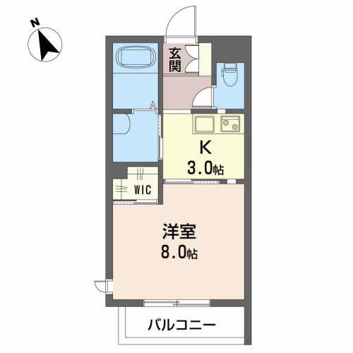 VILLA・RIENT土樋(1K/2階)の間取り写真