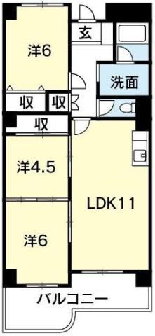 ガーデンハウス5(3LDK/3階)の間取り写真