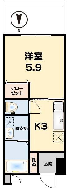 GROUND YAMAZATO(1K/7階)の間取り写真