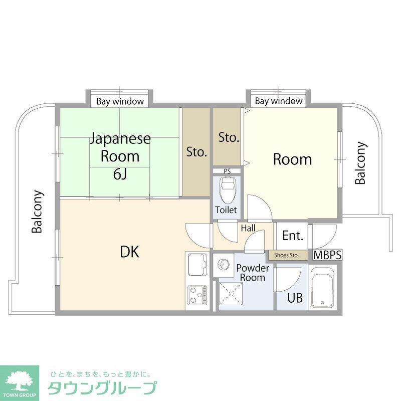 レーベンコート(2DK/3階)の間取り写真