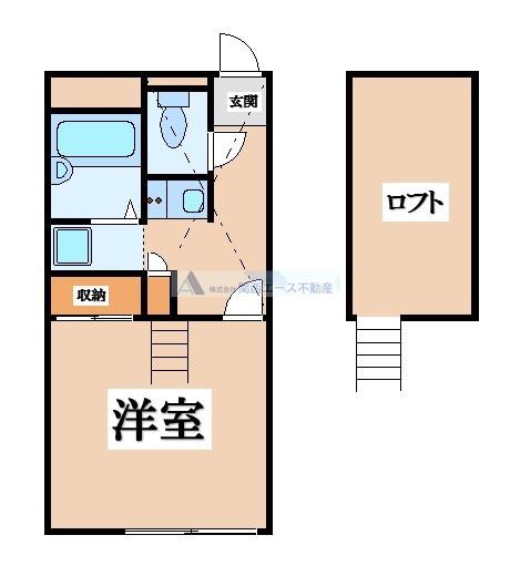 レオパレスシュバリエ(1K/1階)の間取り写真