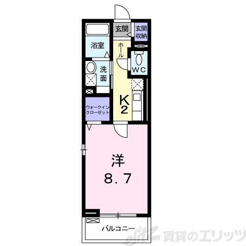 プレジェーネ一津屋(1K/1階)の間取り写真