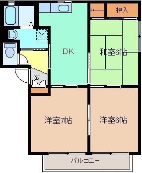 プラネットB(3DK/2階)の間取り写真