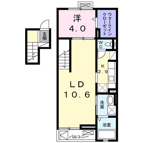 アスペルジュ(1LDK/4階)の間取り写真