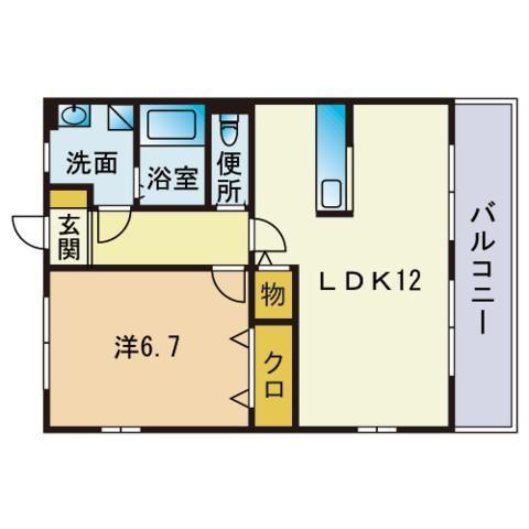 ピーチカーサⅢ(1LDK/3階)の間取り写真