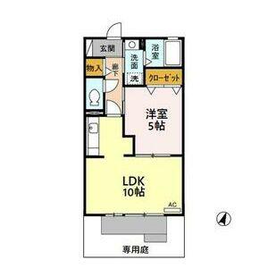 グレースドエル(1LDK/1階)の間取り写真