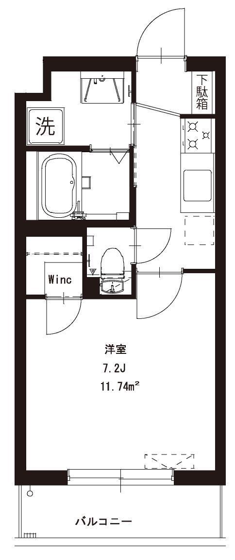 志幸81リリアン(1K/4階)の間取り写真