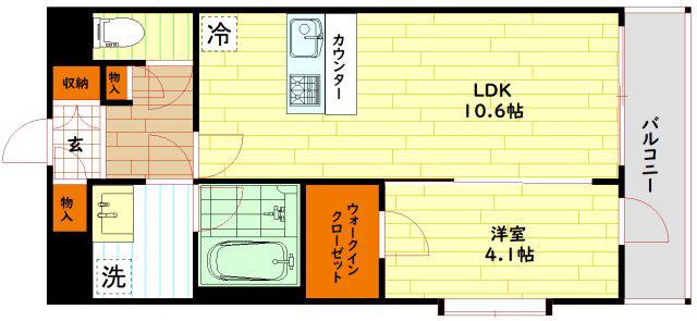 LA GRACE 千林大宮(1LDK/6階)の間取り写真