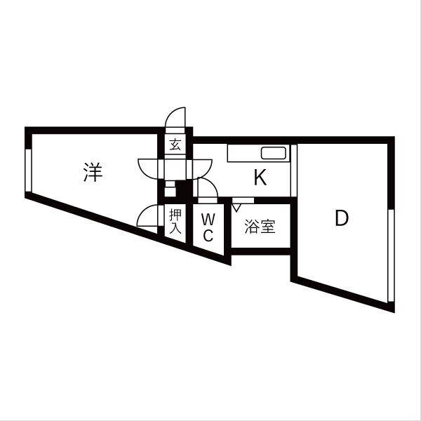 ドミール発寒(1LDK/3階)の間取り写真