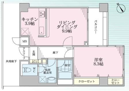 ROUTE鵠沼(1LDK/2階)の間取り写真